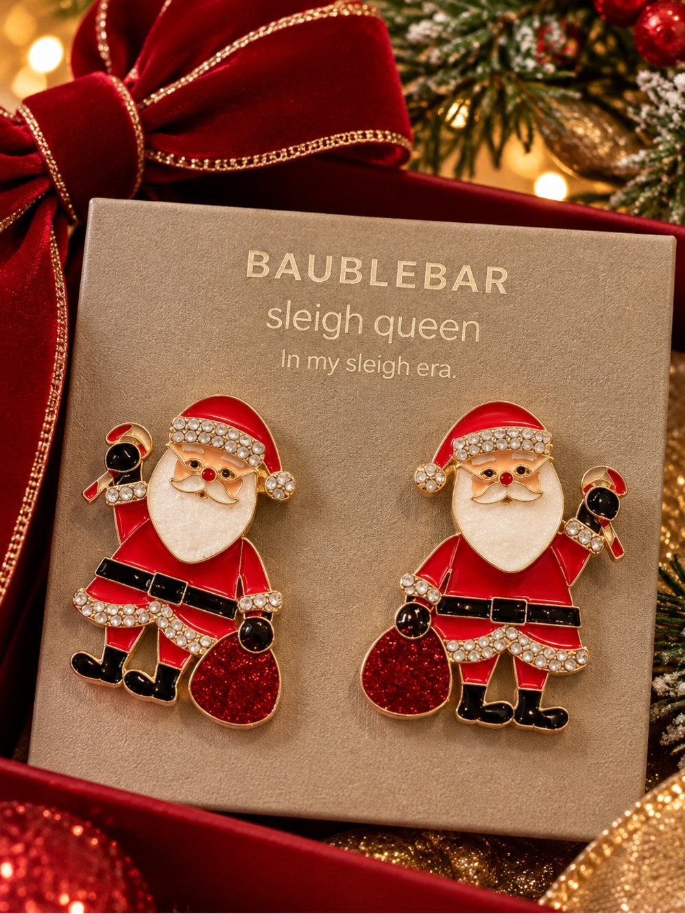 Christmas earrings Medium size new in box